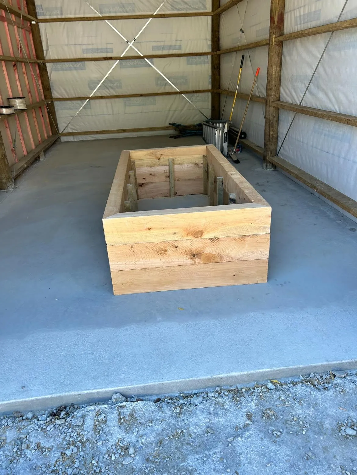 Wooden box form on-site, illustrating G A Building’s precise construction approach