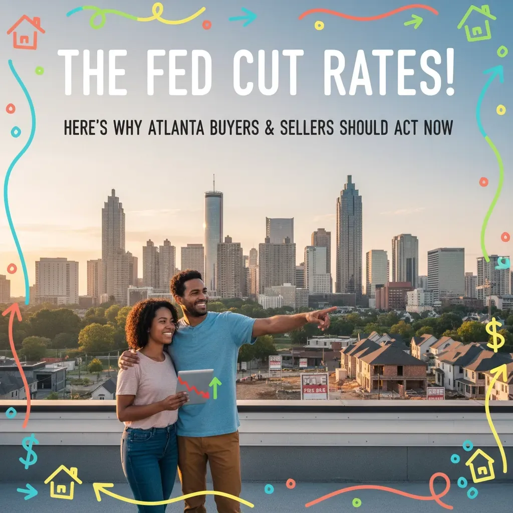 Image of a couple in front of an Atlanta scene 