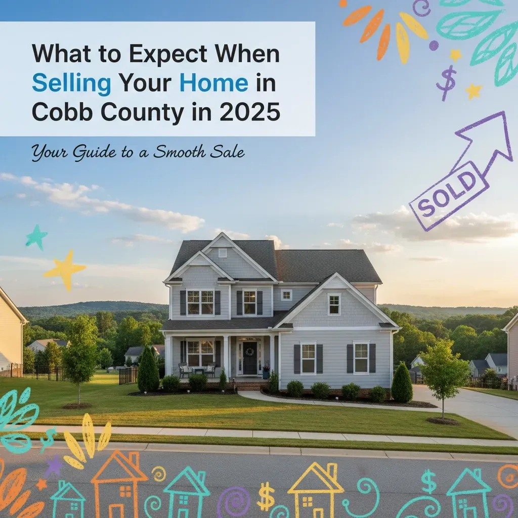 Image of a home in Cobb County GA with a title of What to Expect When Selling Your Home in Cobb County in 2025