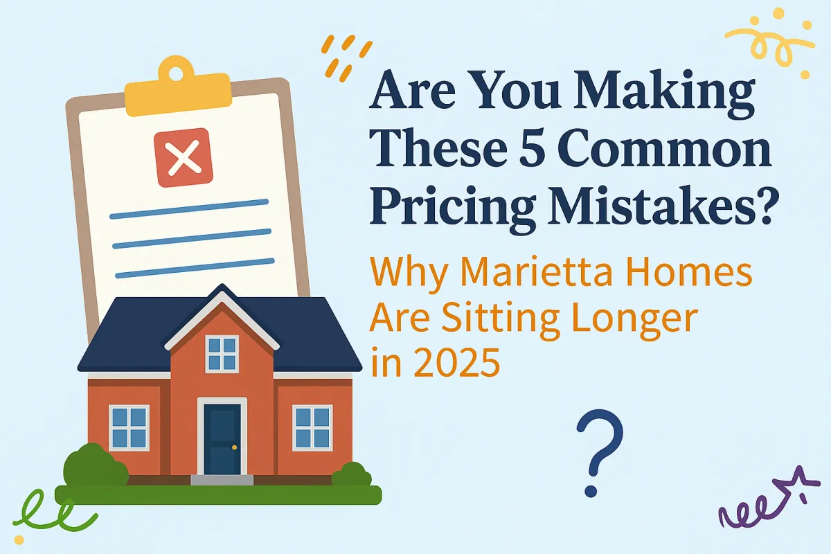 cartoon image of a home in marietta ga that asks the question are you making these 5 pricing mistakes