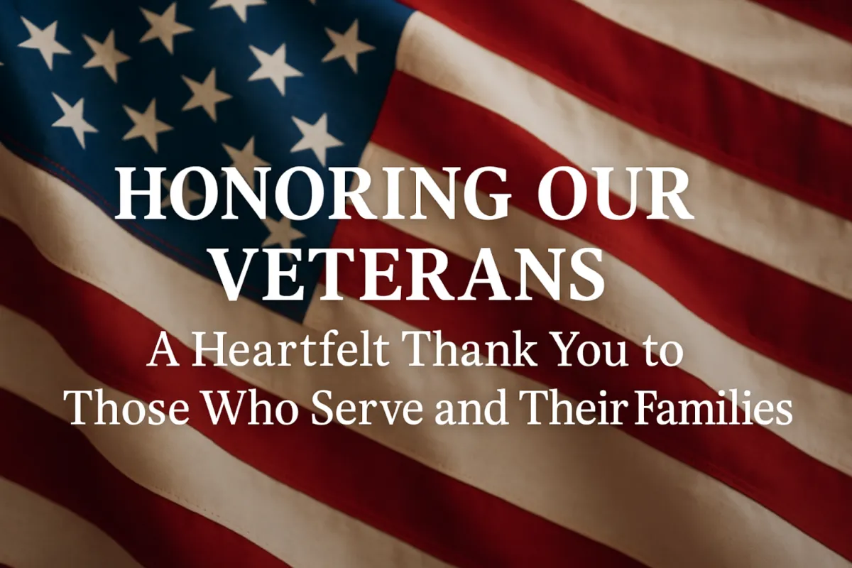 image of a flag with words Honoring Our Veterans