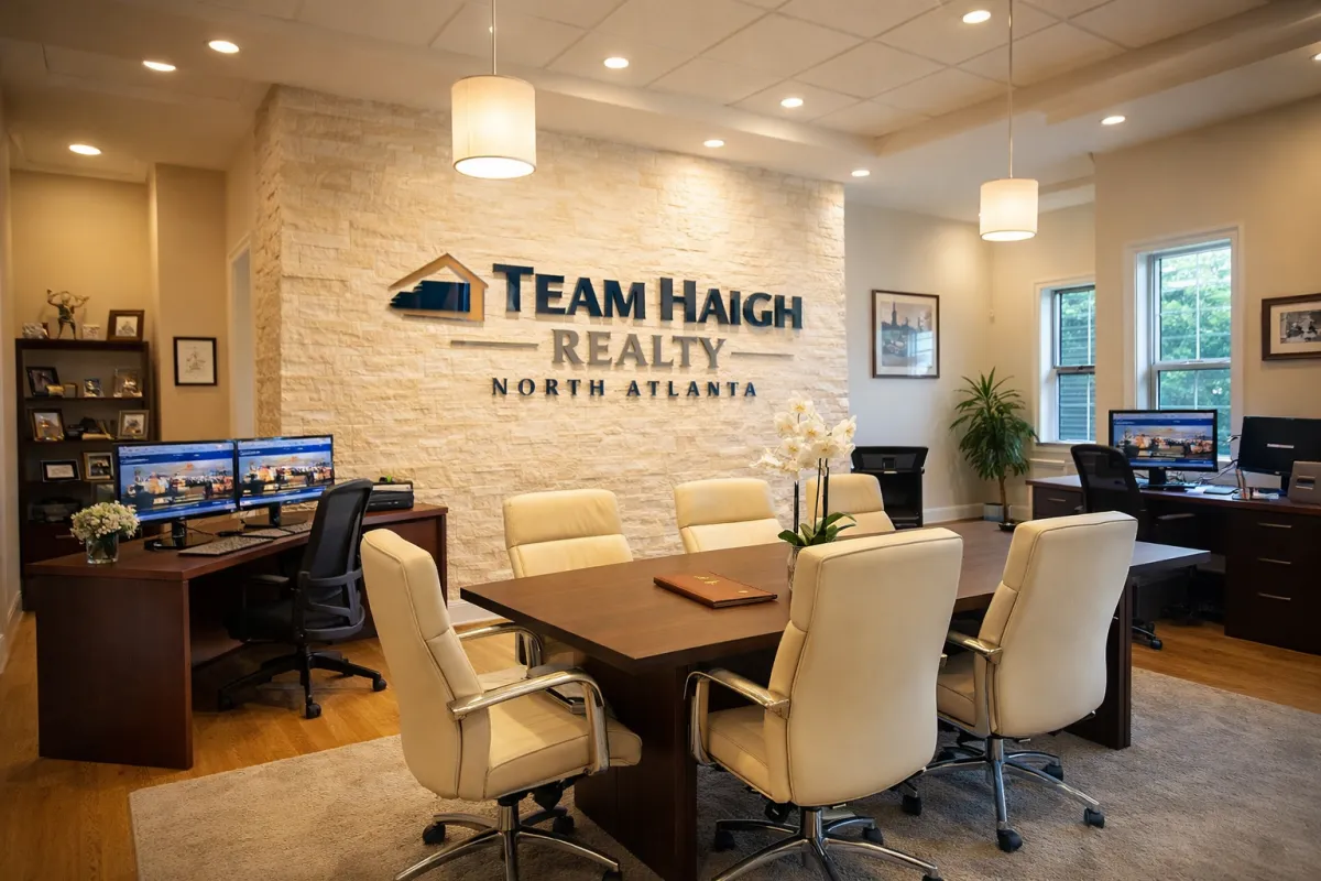 Team Haigh Realty professional real estate office in North Atlanta with modern design and welcoming atmosphere