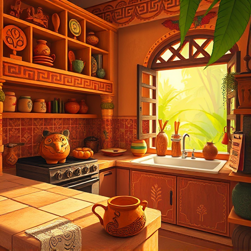 A vibrant expressionist illustration of a contemporary bathroom showcasing innovative lighting ideas. The scene features sleek LED light strips framing minimalist mirrors, whimsical pendant lights shaped like orbs, and glowing under-cabinet LEDs casting colorful pools of light. The color palette includes lively blues, vivid oranges, and warm yellows, creating an energetic and imaginative atmosphere. Exaggerated reflections and shadows add depth and surrealism to shiny surfaces and textured geometric tiles. Quirky details include a floating abstract soap dispenser with colorful, flowing liquid streams. The background reveals a stylized cityscape viewed through a large window, with swirling city lights blending into the bathroom scene, capturing modern urban style with playful, artistic expression.