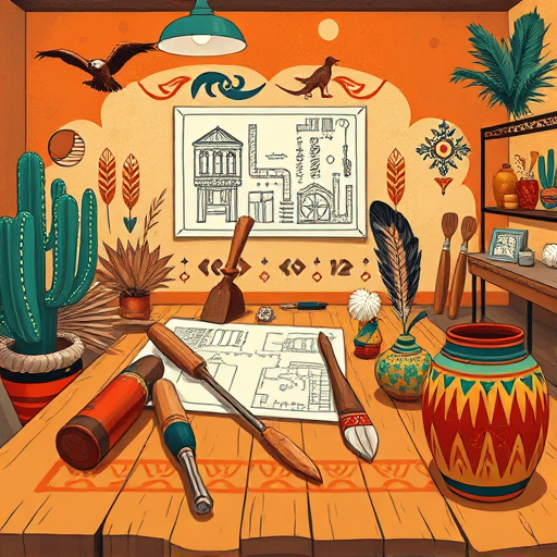 An elegant Art Deco-style illustration of a modern Citrus County, Florida kitchen remodel, featuring streamlined geometric design elements. The luxurious kitchen showcases a shimmering marble island with subtle golden accents, surrounded by vintage-inspired, symmetrical cabinetry with matte black handles. Playful citrus fruit motifs—including lemons, oranges, and grapefruits—are artistically arranged on the countertop and hanging in minimalist frames, symbolizing Citrus County’s vibrant citrus industry. A large window reveals lush Florida greenery with stylized fan-shaped leaves and angular foliage, bathing the space in warm, golden light. Decorative touches include a retro smiling toaster and citrus-patterned tiled backsplash, adding personality. Metallic gold and brass accents enhance the sophisticated atmosphere, complemented by a color palette of rich creams, deep teal, warm orange, and mint green. The background features stylized palm trees and a blue sky, hinting at a breezy coastal setting. Overall, the scene combines professionalism and creativity, emphasizing craftsmanship and home transformation in a vibrant, timeless Art Deco style.