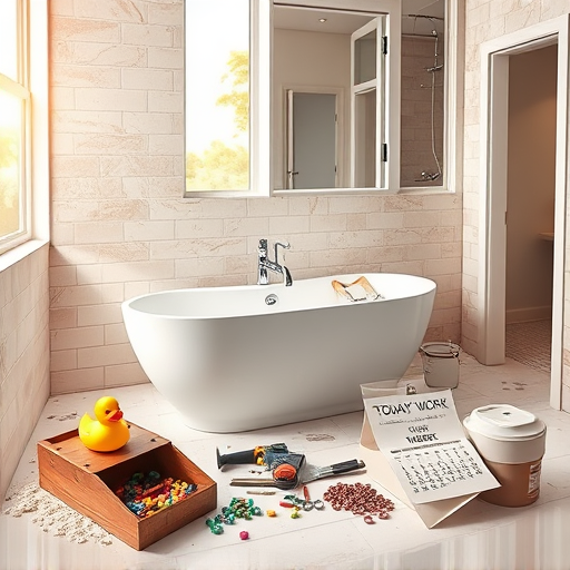 A split-screen image illustrating the dramatic transformation of a bathroom from outdated to modern spa-inspired design. The left side shows a cluttered, neglected bathroom with mismatched tiles, dull lighting, a cracked mirror, and faded curtains, emphasizing wear and tear. The right side features a luxurious, contemporary spa-style bathroom with sleek marble countertops, minimalist fixtures, plush robes hanging on stylish hooks, and ambient candlelight reflecting off polished surfaces. Lush greenery and potted plants add vibrancy and freshness, symbolizing renewal and tranquility. The background depicts a softly blurred bathroom environment with natural light filtering through frosted glass windows, creating an inviting and calming atmosphere. Playful details include tiny floating bath bubbles and a vintage bathtub juxtaposed with modern spa features, adding charm. Rendered in hyper-realistic style with warm, earthy neutral tones, soft whites, and subtle gold accents, this image evokes elegance, rejuvenation, and the transformative power of bathroom renovation.