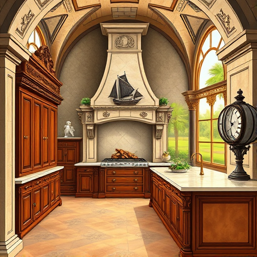 A vibrant street art-inspired illustration of a modern kitchen featuring prominently showcased 48-inch wide cabinets. The cabinets are stylized with bold, thick outlines and dynamic graffiti motifs, including abstract swirls, geometric shapes, and playful splatters, emphasizing their exaggerated width and larger-than-life presence. Urban elements such as spray-paint drips, stencil-like shadows, and edgy textures surround the scene, adding energy and personality. The background depicts a mural-style cityscape with towering buildings, brick walls, and neon accents, creating an energetic, cosmopolitan atmosphere. Quirky details include a tiny skateboard leaning against a cabinet handle and comic-book-style bursts with exaggerated lines highlighting the cabinets' size. The stylized environment features raw, textured surfaces with vibrant colors like electric blue, fiery red, and bright yellow, reflecting a playful, rebellious tone. Minimalist accents such as abstract utensils and exaggerated plant pots sprouting from cracked countertops enhance the scene without clutter, focusing attention on the bold, wide cabinets and urban graffiti aesthetic.