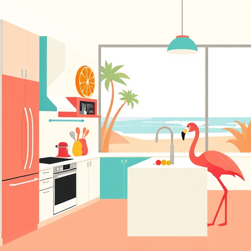 Hyperrealistic modern kitchen sink design featuring a sleek stainless steel sink with smooth, curved edges embedded in a minimalist marble countertop with subtle gray and white veining. The scene includes playful details such as floating soap bubbles, a whimsical rubber duck in the drain, and an assortment of vintage utensils with unique textures and patinas scattered nearby. In the background, warm ambient lighting highlights gleaming surfaces and reflections on the metal sink, complemented by lush green houseplants near a window, adding calming greenery. Additional charming elements include a ceramic frog perched on the sink edge and a miniature rainbow-colored faucet spout, enhancing the playful yet sophisticated atmosphere. The color palette combines cool metallic silvers and whites with vibrant accessory pops, emphasizing intricate textures and the hyperrealistic style that captures the tactile detail within this contemporary, whimsical kitchen scene.