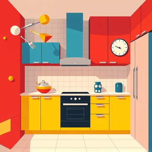 An AboriginalArt-inspired illustration of a charming bathroom remodel in Dunedin, Florida, featuring vibrant, swirling patterns in turquoise, sandy beige, and coral that evoke ocean waves and Gulf Coast scenery. The stylized interior includes modern fixtures with rounded shapes—such as a plush vanity with swirl motifs, a mosaic shower resembling seashells and starfish, and a cheerful bathtub decorated with Aboriginal dot patterns. Coastal wildlife like stylized pelicans and herons are woven into the design, enhancing the seaside ambiance. Bright accents of sun yellow and coral add warmth and liveliness. Quirky details include a seashell-shaped soap dispenser, patterned towels with Aboriginal motifs, and a small potted succulent with tribal patterns, emphasizing affordability. The background hints at Dunedin’s shoreline with stylized palm trees and a sunset sky blending oranges, pinks, and lavender, casting a calm glow. The overall composition combines flowing lines, rhythmic dots, and organic shapes characteristic of AboriginalArt, celebrating creative, affordable renovations with a joyful coastal spirit.