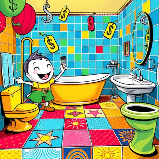 A vibrant, detailed depiction of a cluttered kitchen undergoing renovation, focusing on the process of repairing and restoring kitchen cabinets. The scene shows a rustic wooden countertop filled with tools such as screwdrivers, paintbrushes, wood shavings, and bubbling glue bottles, highlighting craftsmanship. Open cabinet doors reveal mismatched interior shelves stocked with colorful dishes and quirky knickknacks, adding lively personality. A pair of well-worn hands, wearing protective gloves, are sanding a cabinet face, emphasizing careful repair work. The background features a cozy kitchen with vintage appliances, potted herbs on the windowsill, and warm natural lighting casting soft shadows. The illustration employs bold brushstrokes and exaggerated textures in a SocialRealism style, using earthy tones like terracotta reds, biscuit yellows, and muted greens to evoke a warm, inviting atmosphere. Quirky details include a cartoon mascot painted on a cabinet panel and a whimsical clock with exaggerated hands, enhancing the scene's playful charm. Overall, the image conveys dedication, craftsmanship, and cozy charm, ideal for a blog cover about kitchen cabinet repair and restoration.