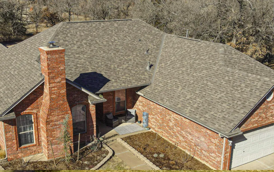 Roof replacement Boerne TX, color is weathered wood