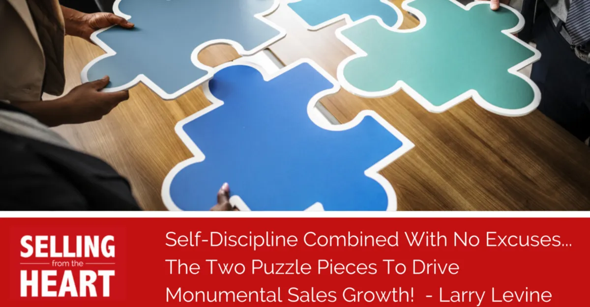 Self-Discipline Combined With No Excuses... The Two Puzzle Pieces To Drive Monumental Sales Growth!