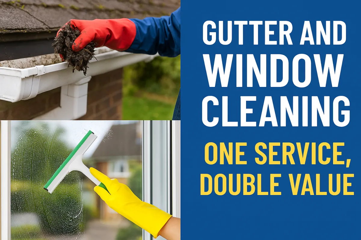 Gutter and Window Cleaning One Service, Double Value