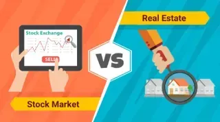 Image of an IPad vs hour glass to symbolize researching the differences between stock and real estate investing.