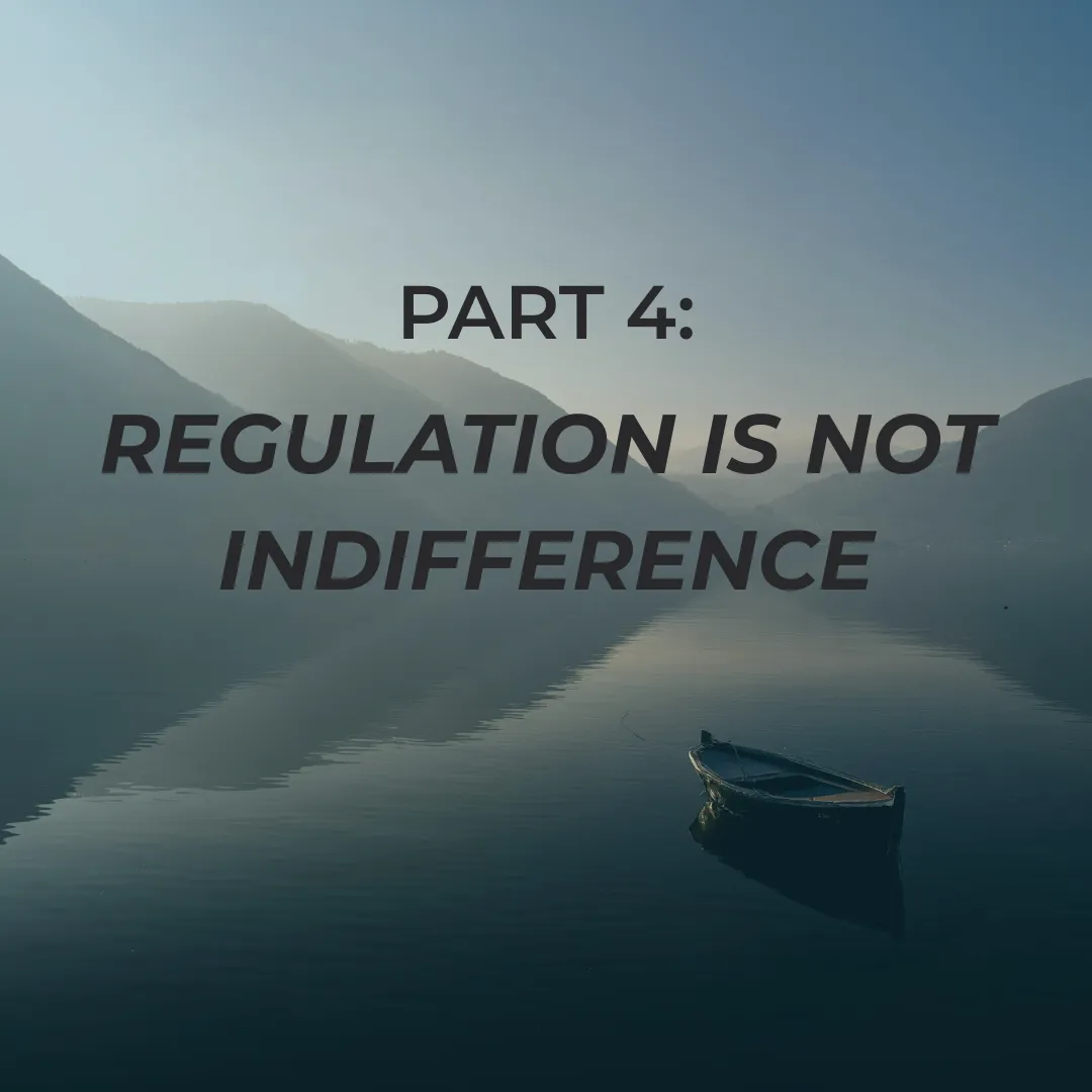 Staying Grounded During Collective Noise — Part 4 Regulation Is Not Indifference