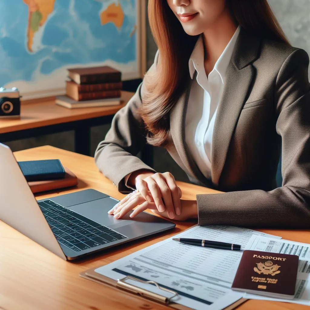 Picture showing a financial professional with travel checklist