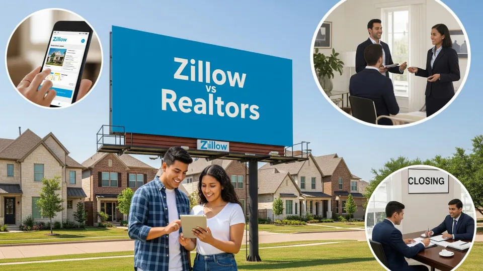 image of house with Zillow vs realtor