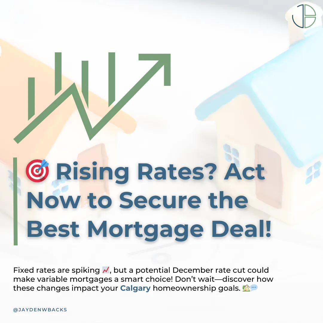 Cover image illustrating the impact of U.S. politics on Canadian interest rates, featuring a rising graph with Canadian and U.S. flags in the background, symbolizing economic trends and mortgage forecasts for 2025.