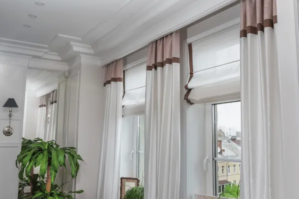 room with drapes