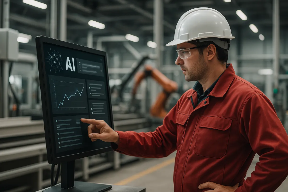 Toyota factory workers using AI tools and democratized AI platform showing worker empowerment and manufacturing innovation strategy