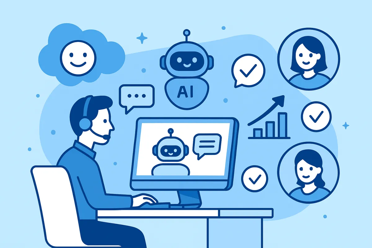 Salesforce AI support transformation dashboard showing 84% autonomous resolution rate and customer satisfaction metrics with futuristic interface design