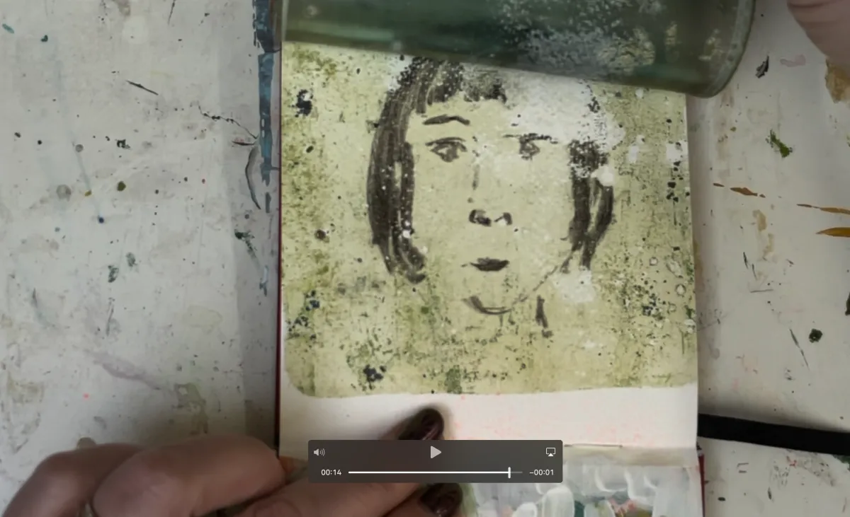 Charcoal Portrait on a Gelli Plate