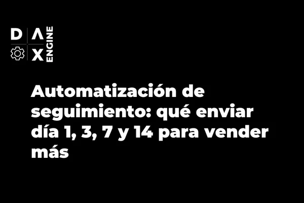 Automatización de seguimiento: qué enviar día 1, 3, 7 y 14 para vender más