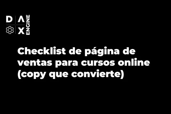 Checklist de página de ventas para cursos online (copy que convierte)