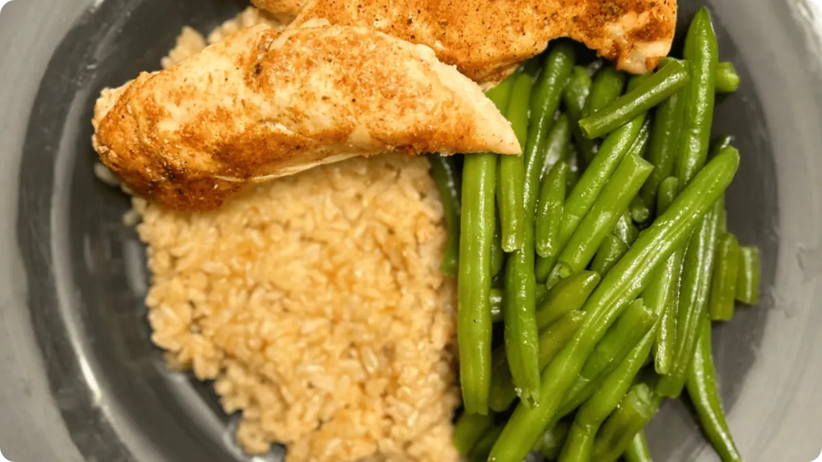 Baked Chicken Rice & Green Beans