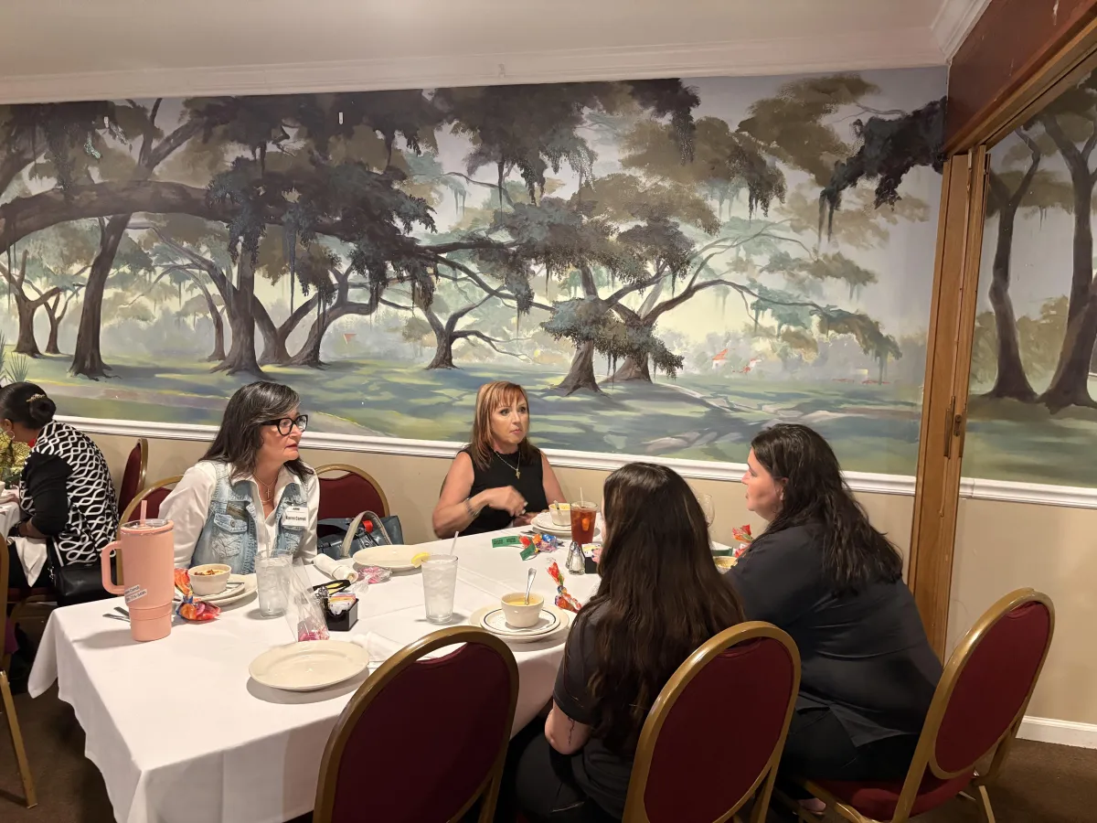 business women connecting