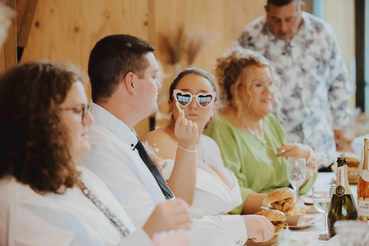 bride sharing food with the groom