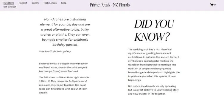 Website Audit Example - Prime Petals