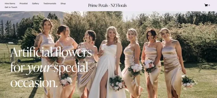 Website Design Example - Prime Petals