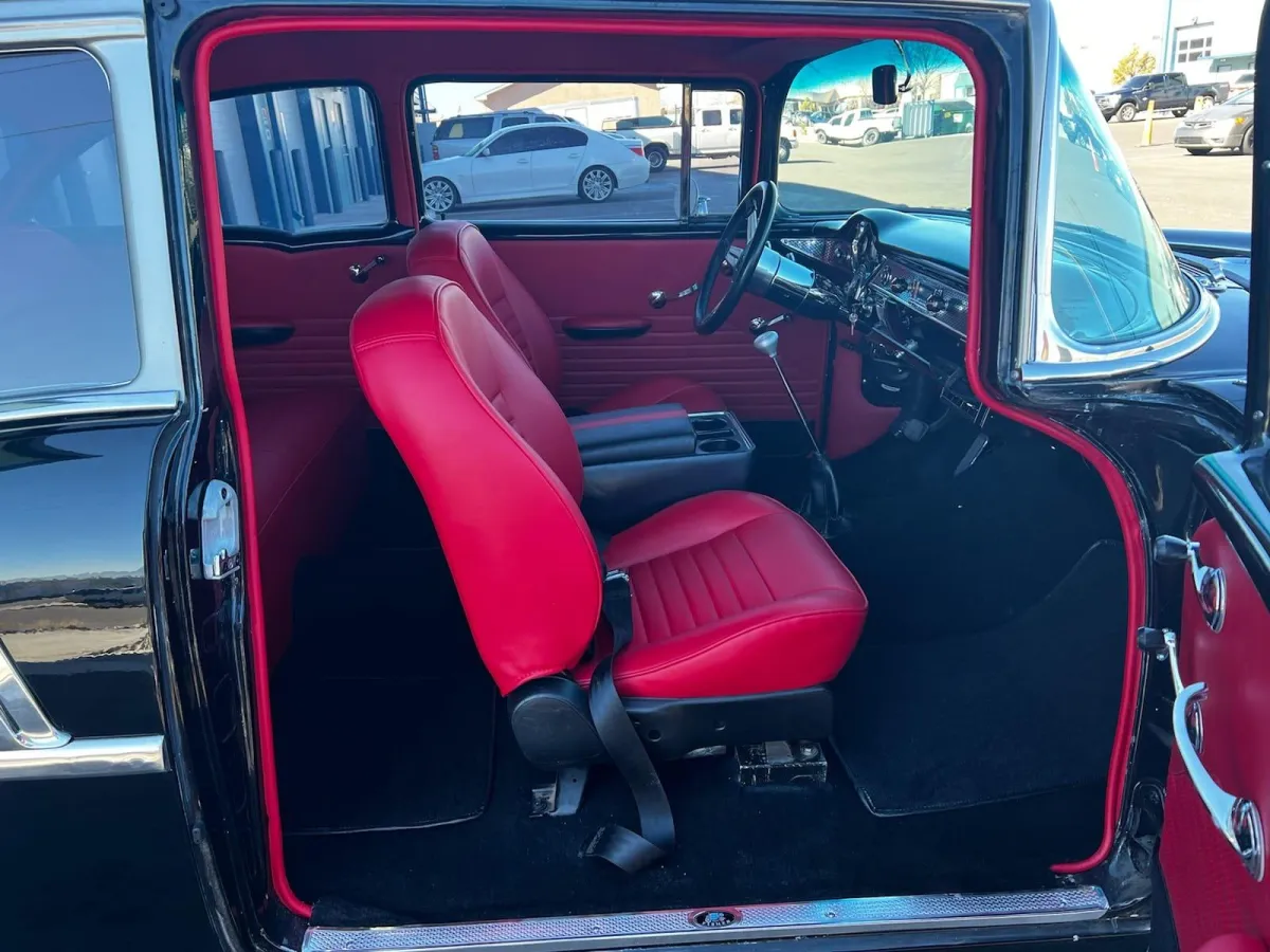 Classic automotive upholstery - red - vintage sedan