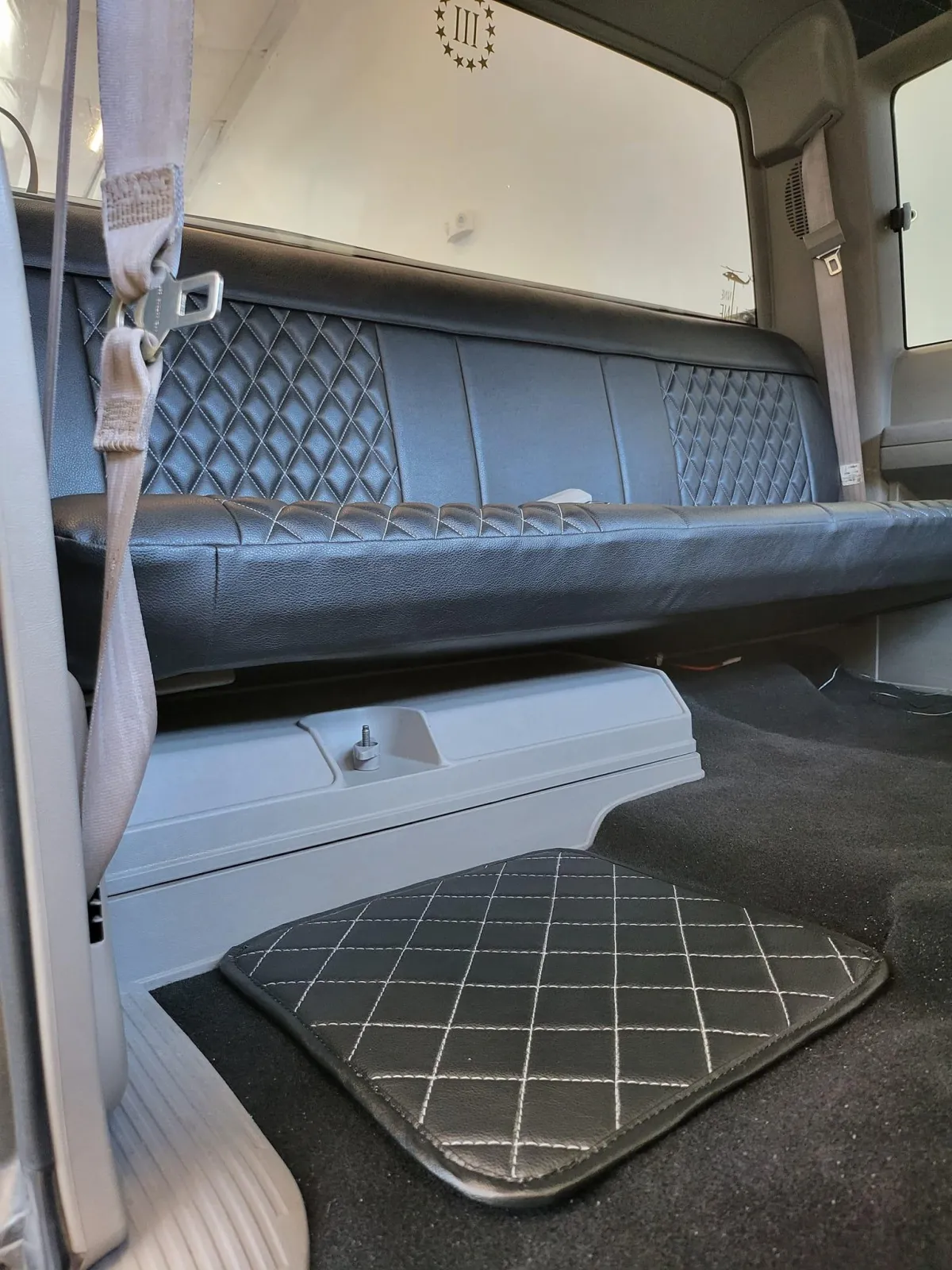 Classic sedan backseat black upholstery in New Mexico