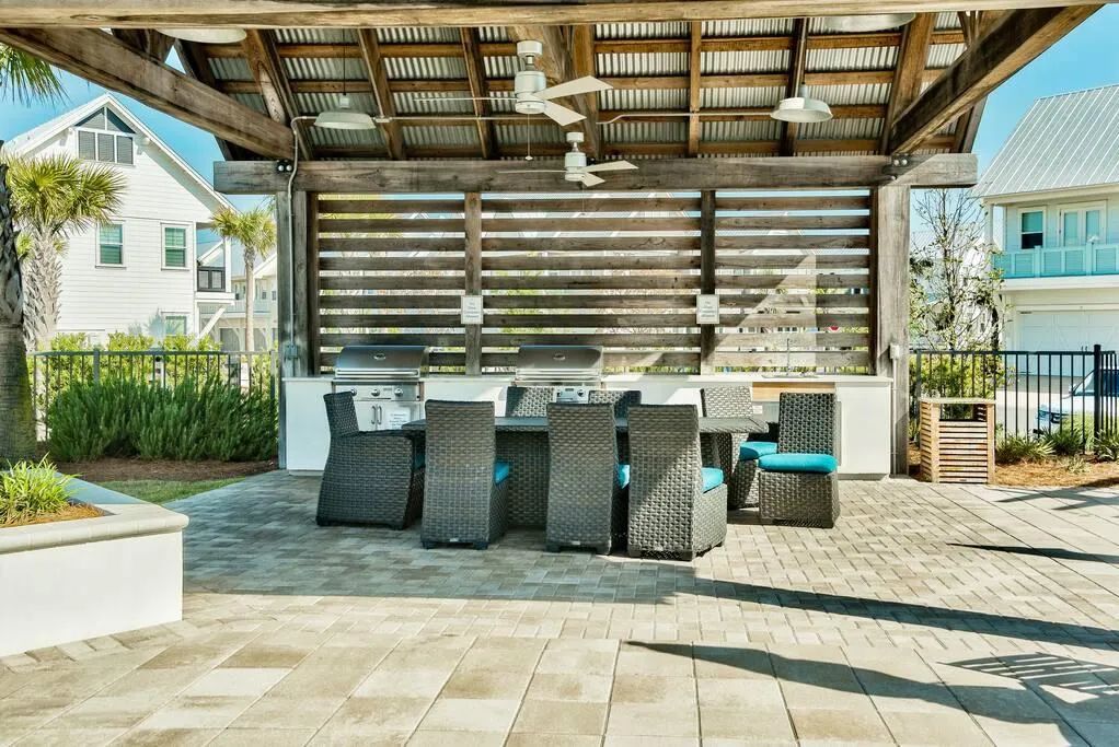 Community grills and dining area
