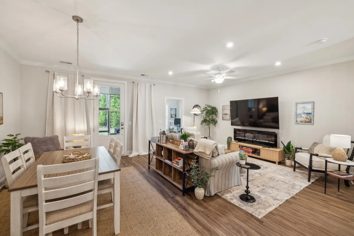 Stylish open living area perfect for gathering!