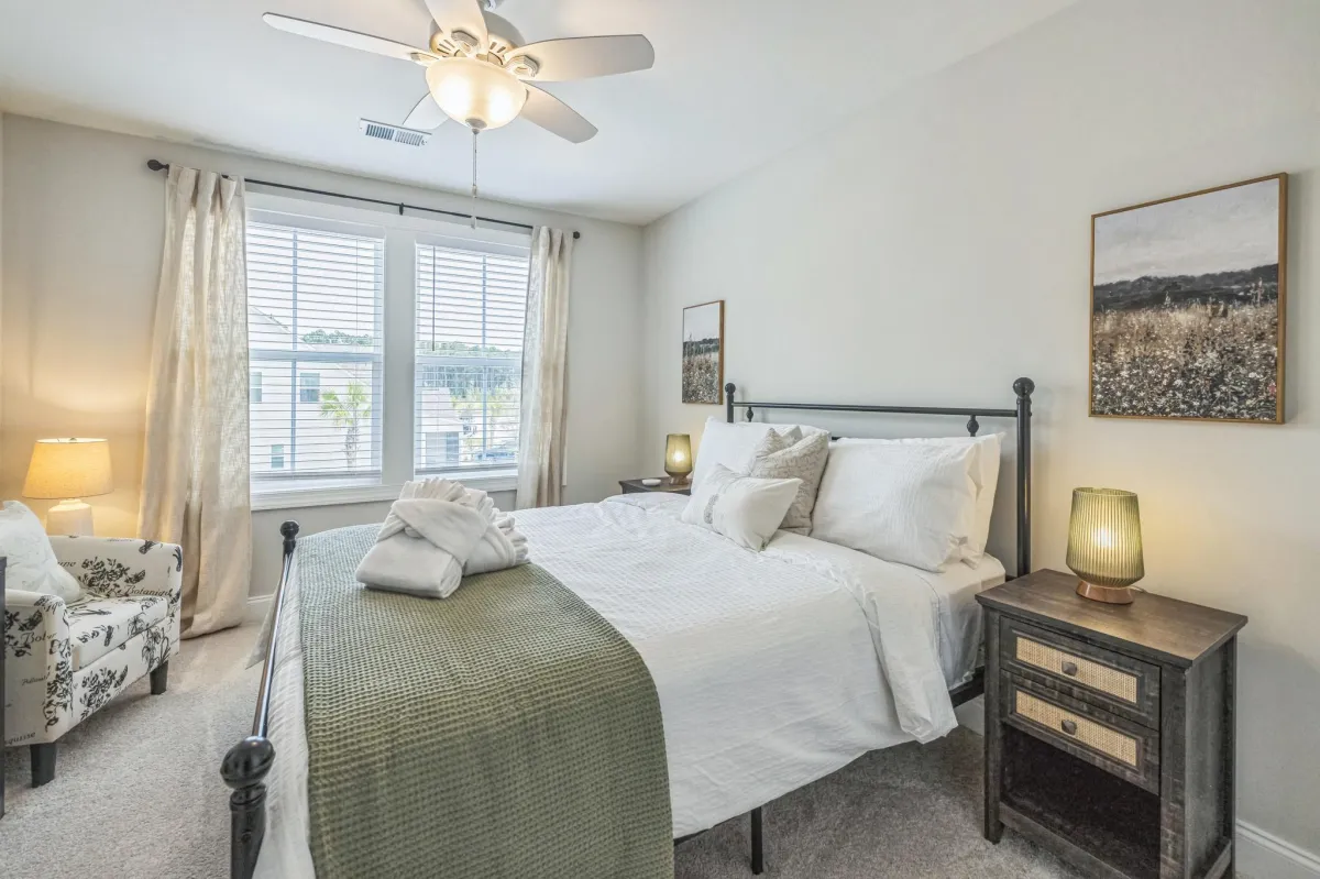 Comfy second bedroom is quite inviting!