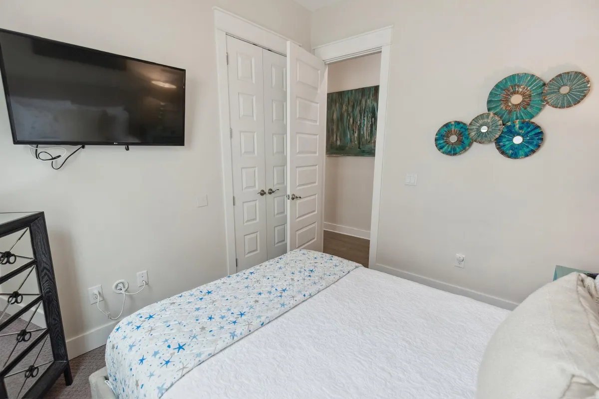 Smart TV in comfy second bedroom