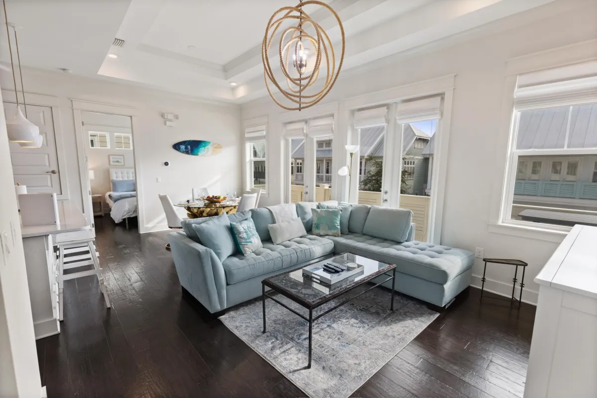 Bright designer styled living space