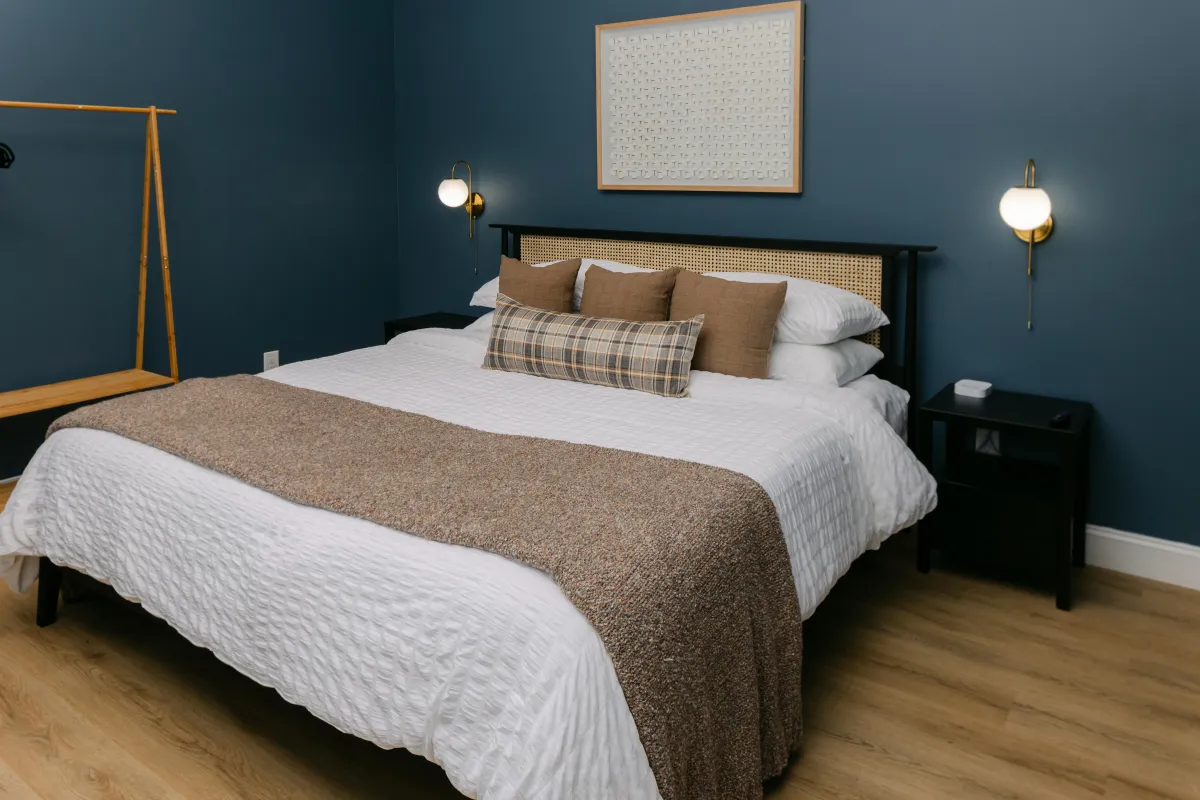 Bedroom 5 on the lower floor is comfy and cozy