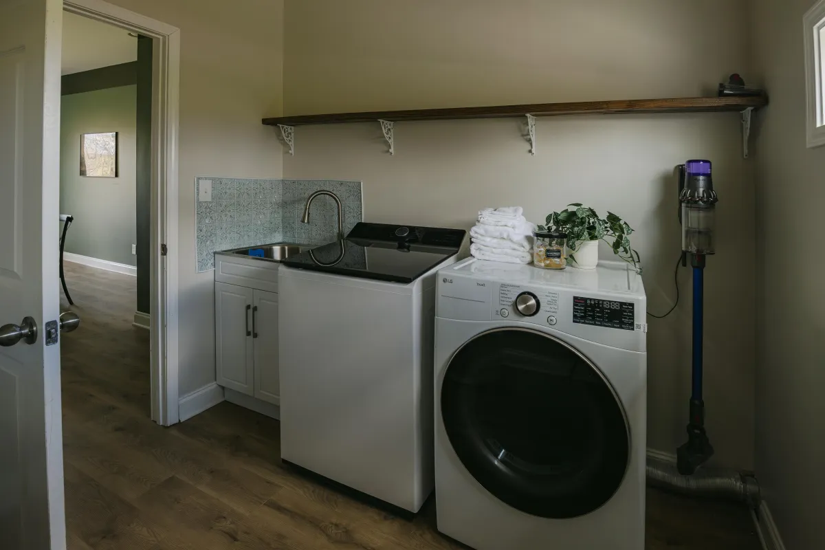 Fully stocked laundry room ready for you