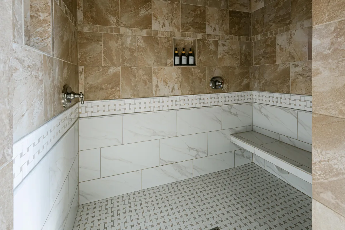 Walkk-in shower retreat in the master ensuite bath