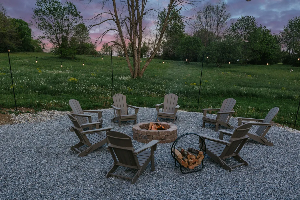 Enjoy gathering outside around the fire pit