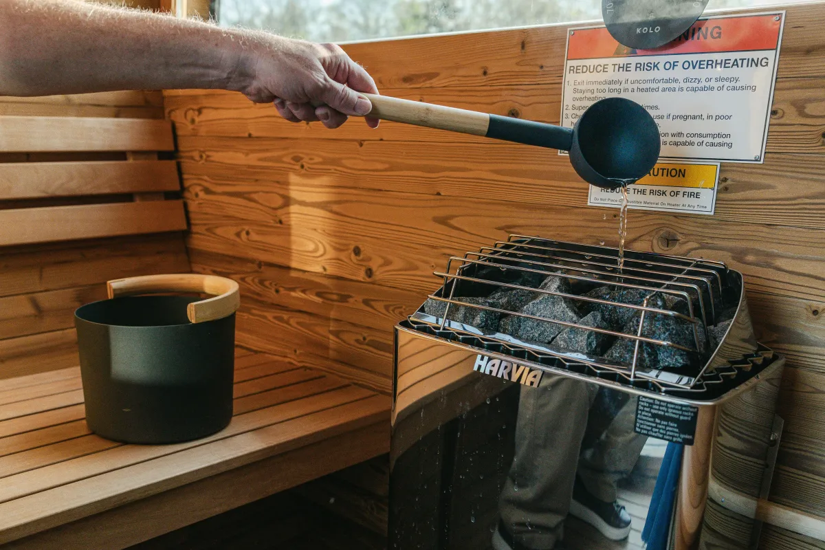 Steam your cares away in the barrel sauna