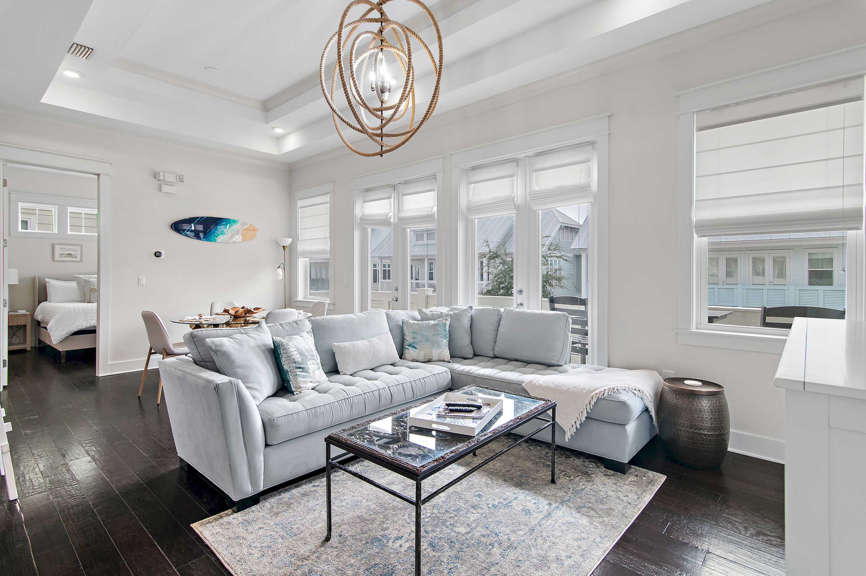 Bright designer styled living space