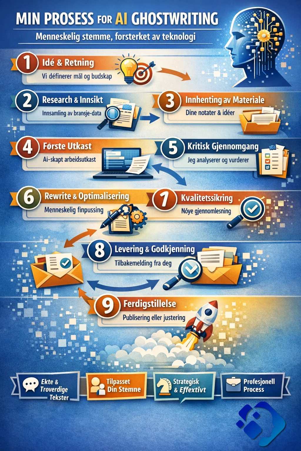 AI Ghostwriting – menneskelig stemme, forsterket av teknologi