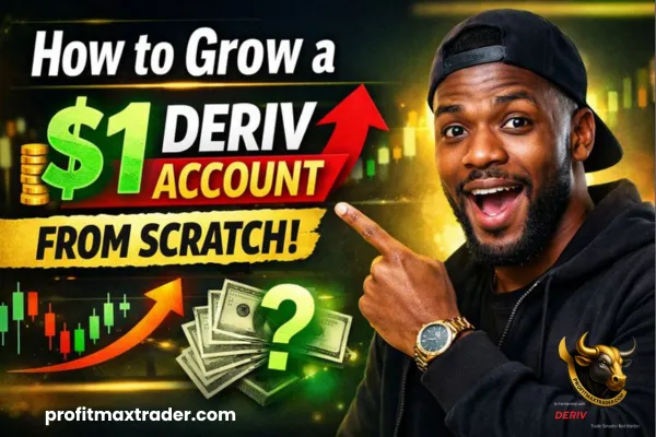 How to grow a 1 dollar Deriv account from scratch using a beginner-friendly trading strategy