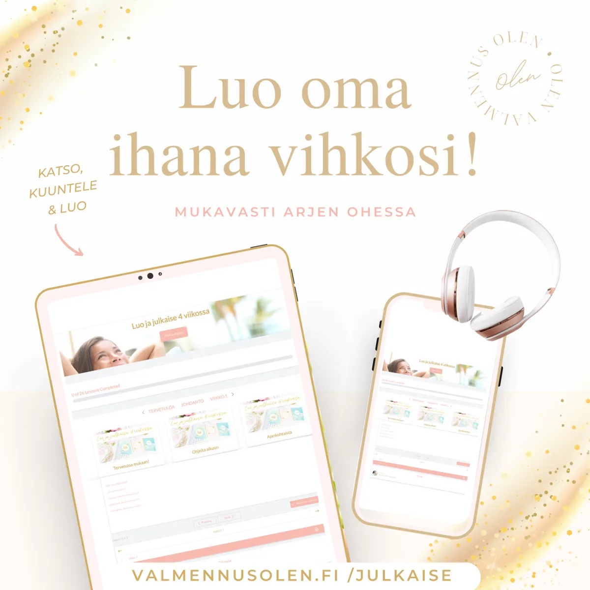 Onnellinen nainen mukana Luo ja julkaise ohjauksella