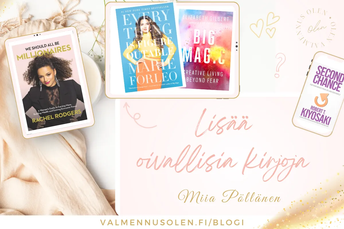 Esimerkkikuvia kirjoista joihin viitataan postauksessa