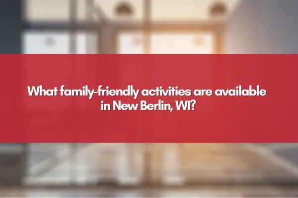  A happy family exploring outdoor parks and indoor attractions in New Berlin Wisconsin.
